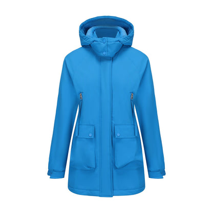 Black women’s waterproof padded parka coat